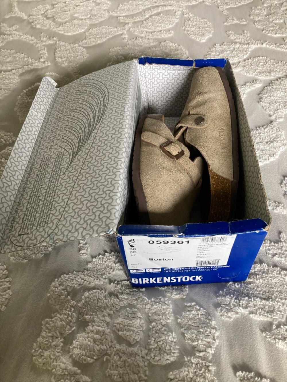 Birkenstock Boston Softbed, Taupe, size 38, Ladies size 7, Regular/Wide - Picture 10 of 10